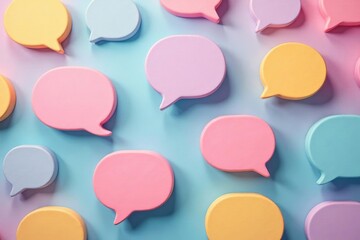 Abstract pastel speech bubble pattern; soft, repeating design , calming, peaceful, wallpaper