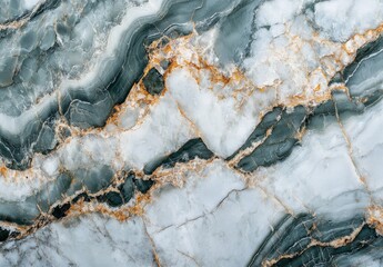 Close-up of textured marble surface with intricate blue and orange veining patterns.