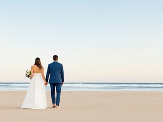 Couple walking on beach (1)