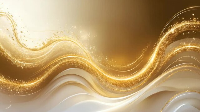 Golden shimmer trail dust in swirling wave pattern design