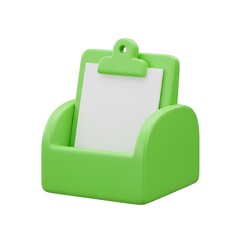 Fototapeta premium 3D Cartoon Green Memo Stand