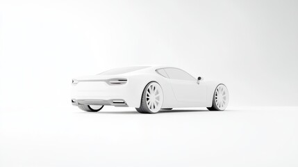 Monochromatic futuristic car design, studio shot