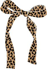 Leopard print bow illustration vector © Valeria