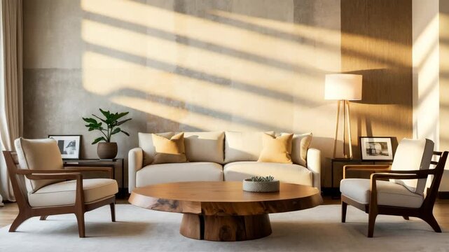 Designing a living room background featuring table