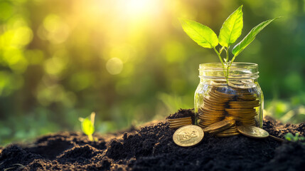 Illustration representing sustainable business growth by aligning profit goals with environmental care and social ethics, under the ESG framework