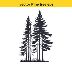 Vector pine tree silhouette