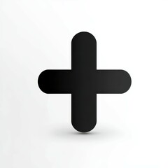 Obraz premium Stylized black plus sign on a minimalist background.