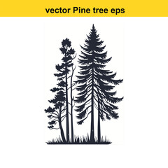 Vector pine tree silhouette