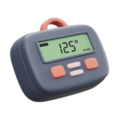 3D cartoon digital temperature reader