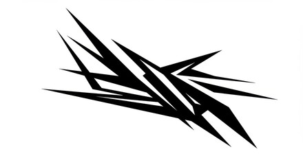 Abstract Black Shapes on White Background