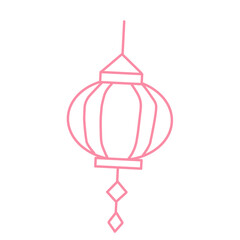 Chinese lantern line art vector illustration