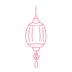 Chinese lantern line art vector illustration