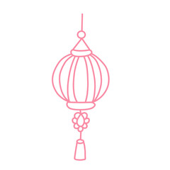 Chinese lantern line art vector illustration