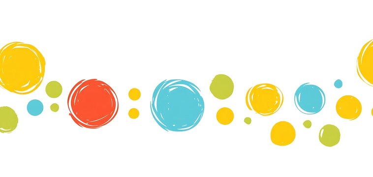 Playful polka dot border with painterly textures and vibrant colors
