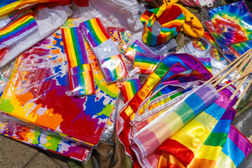 Colombians walk through the Gay Pride parade
