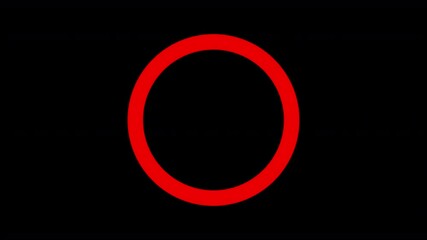 Rotating Red Circle Outline Animation with Transparent Background