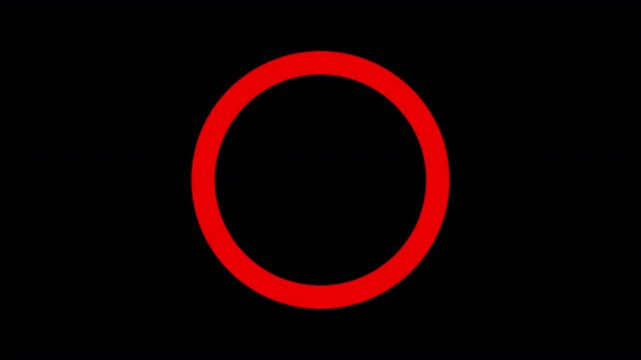 Rotating Red Circle Outline Animation with Transparent Background
