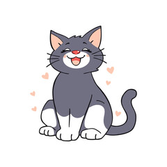 Happy Smiling Cartoon Cat