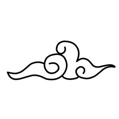 Chinese cloud vector icon in curly style