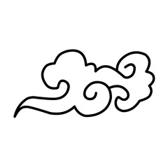 Chinese cloud vector icon in curly style