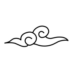 Chinese cloud vector icon in curly style