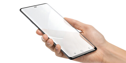 phone mock up with transparent screen isolated