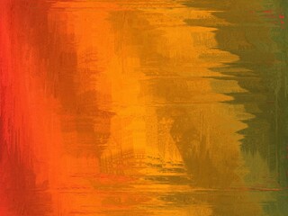 An abstract background with a blend of warm colors orange, gold, and olive green in a textured, slightly distorted pattern. The colors shift and blend, creating a dynamic effect.