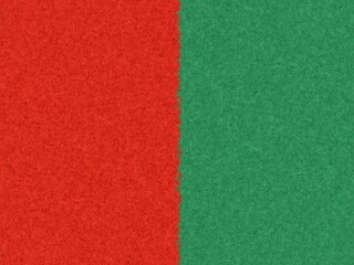Fototapeta premium An abstract background with two solid colors, red and green, divided by a slightly irregular, jagged line. The texture is subtly speckled.