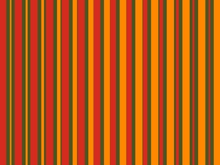 Obraz premium An abstract background with a repeating pattern of vertical stripes in orange, red, and dark green. The stripes are of varying widths, creating a textured effect.
