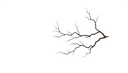 A minimalist branch with intricate, bare twigs.