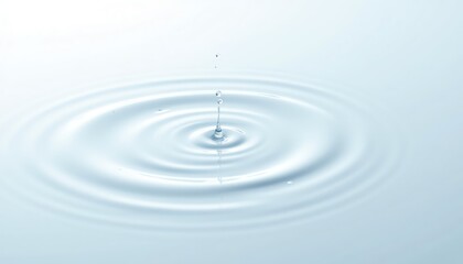 A serene water droplet creating ripples.