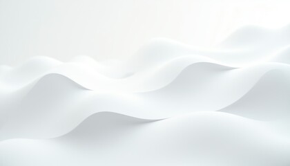 Abstract white waves create smooth fluid shapes.