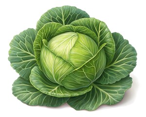 Obraz premium Fresh Head of Cabbage