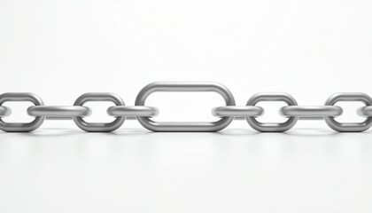 Obraz premium Metal chain link on a clean background.
