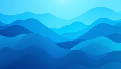 Calming blue ocean waves in a serene landscape.