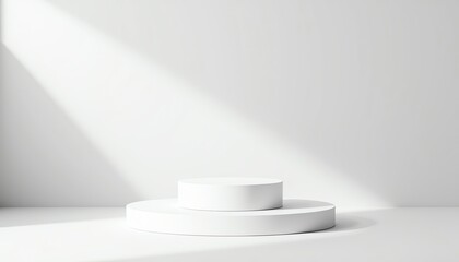 Obraz premium Minimalist podium in a bright background.