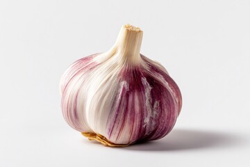 studio photo of a fresh garlic on a white background