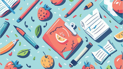  Fun Back to School Seamless Pattern with School Supplies on Dark Background