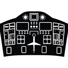 isolated airplane cabin controls on white backgrou