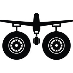 isolated airplane landing gear on white background