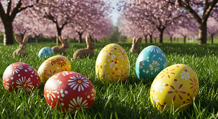 Fototapeta premium Vector, Illustration, easter egg, rabbit 