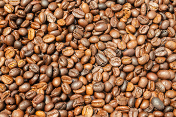 Fresh premium roasted brown Arabica coffee beans background
