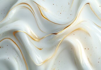 Fototapeta premium Elegant abstract waves with golden accents create a luxurious and flowing artistic design.
