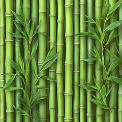 Obraz premium Vibrant Green Bamboo Forest Texture Background