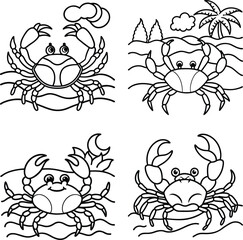 Obraz premium Cute and Wild Animal Coloring Page Bundle for Kids and Adults.