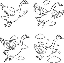 Fototapeta premium Cute and Wild Animal Coloring Page Bundle for Kids and Adults.