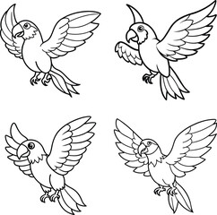 Obraz premium Cute and Wild Animal Coloring Page Bundle for Kids and Adults.