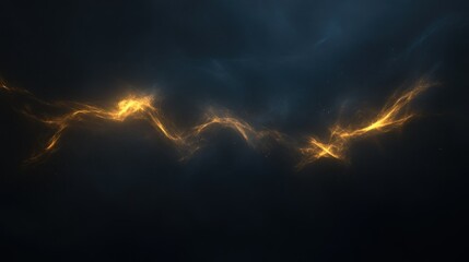 Abstract display of luminous energy flows across a dark space