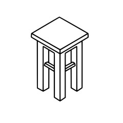 Isometric home icon of the chair 