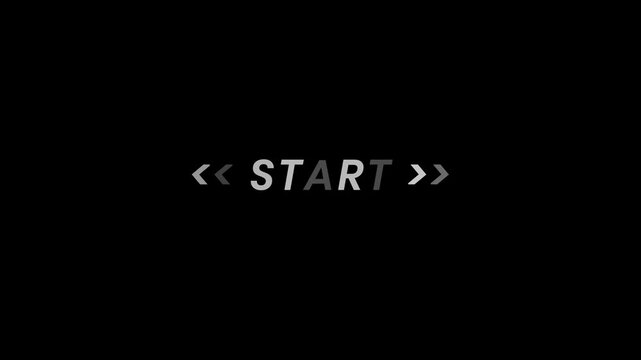 Start text animation on black background.